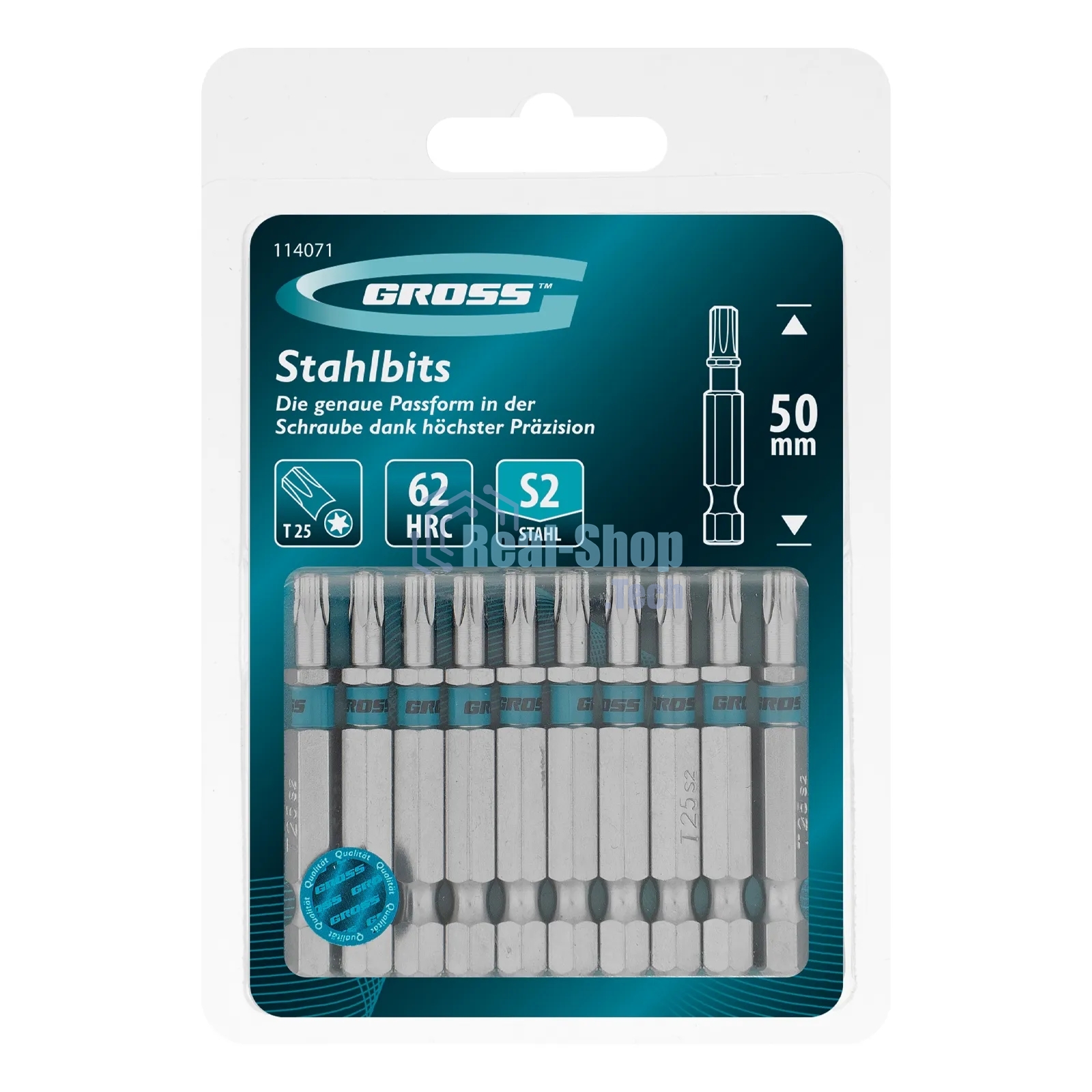 Бита Gross Torx 25х50мм, сталь S2, шестигр., 10 шт.