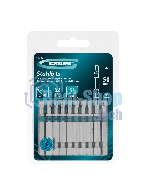 Бита Gross Torx 25х50мм, сталь S2, шестигр., 10 шт.