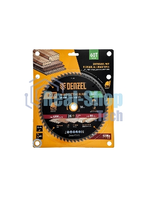 Пильный диск по дереву Denzel ф235 х 30 мм, 60 зубьев