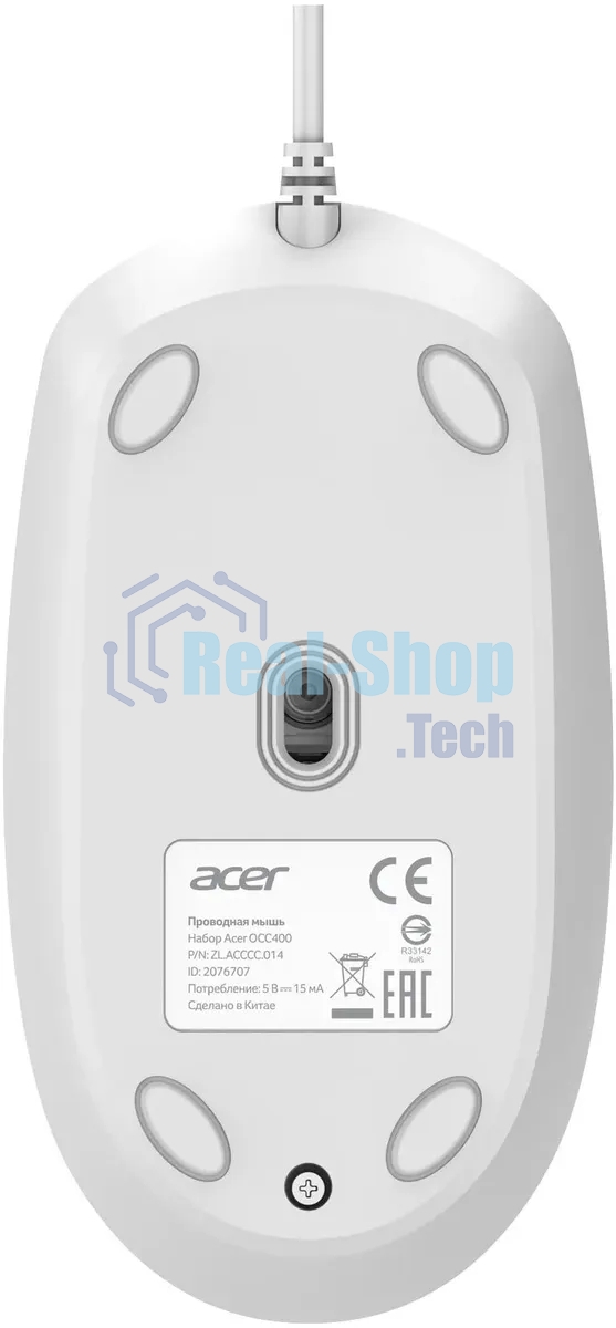 Комплект клавиатура + мышь Acer OCC400 клав:белый мышь:белый USB (ZL.ACCCC.014)
