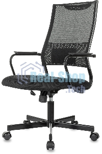 Кресло руководителя Бюрократ CH BALANCE черный, экокожа, крестов. металл черный