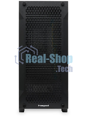 Компьютерный корпус без блока питания Case HSPD M541, Mesh Mid Tower, черный, TG, 0.7 SPCC, no fans, ATX, mATX, mITX, 170/405/210мм, 2x2.5
