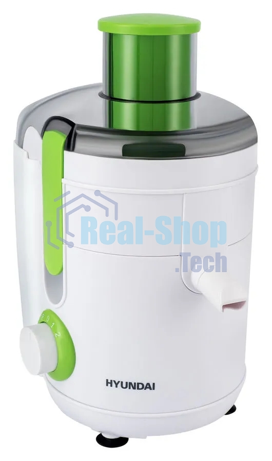 Соковыжималка центробежная Hyundai HY-JE1615 500Вт рез.сок.:400мл. белый/зеленый