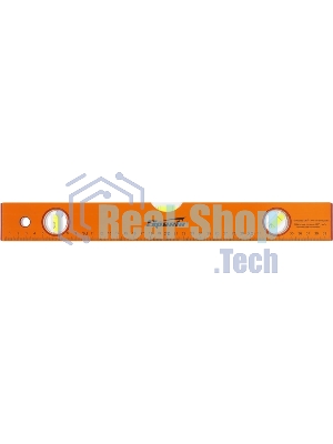 Уровень алюминиевый Sparta 400 мм, 3 глазка, желтый, линейка