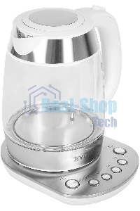 Чайник электрический Hyundai HYK-G4033 1.7л. 2200Вт белый/серебристый (корпус: стекло)