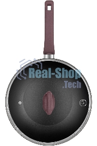 Сковорода ВОК (WOK) Rondell Fest RDA-1527 круглая 28 см, покрытие: Xylan Plus ручка несъемная (с крышкой) черный
