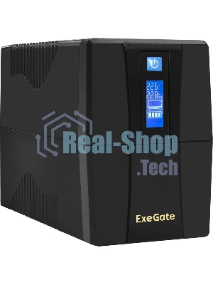 Источник бесперебойного питания ExeGate EP285580RUS SpecialPro Smart LLB-600.LCD.AVR.EURO.RJ.USB 600VA/360W, LCD, AVR, 2 евророзетки, RJ45/11, USB, черный