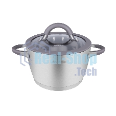 Кастрюля Maunfeld Leona MF30LN01CR из нержавеющей стали со стеклянной крышкой, 18 см, 2,4 л.