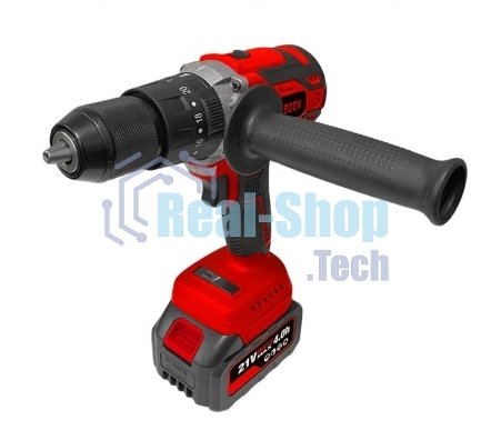 Дрель-шуруповерт аккумуляторная Edon UAD-21BL, 21В, 1 АКБ, Ударная, Кейс