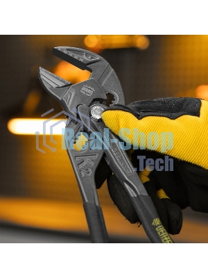 Клещи переставные Denzel кнопочный механизм, обливные рукоятки, сантехнические, 250 мм