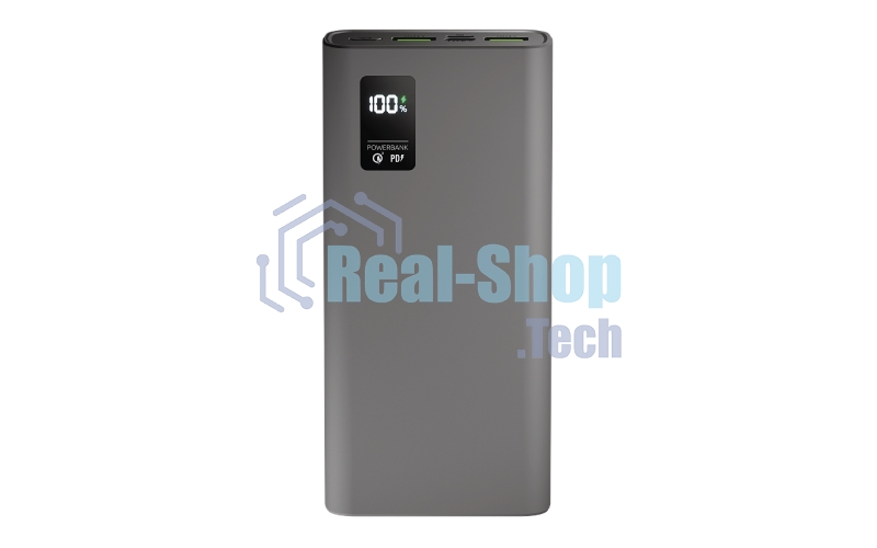 Портативный аккумулятор OLMIO QR-20, 20000mAh, 22.5W, QuickCharge3.0/PowerDelivery, LCD, серый