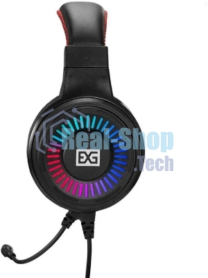 Гарнитура ExeGate Gaming HS-520G чёрный, проводная, 2 x mini jack 3.5 мм + USB, подсветка, регулятор громкости