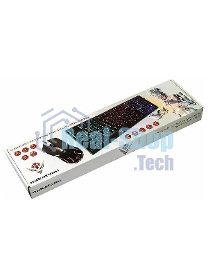 Комплект клавиатура+мышь Nakatomi KMG-2305U проводной, USB, 1600 DPI, черный