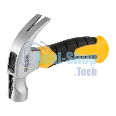 Молоток-гвоздодер мини Denzel, боек с магнитом, фибергласовая двухкомпонентная рукоятка, 9oz, 250г