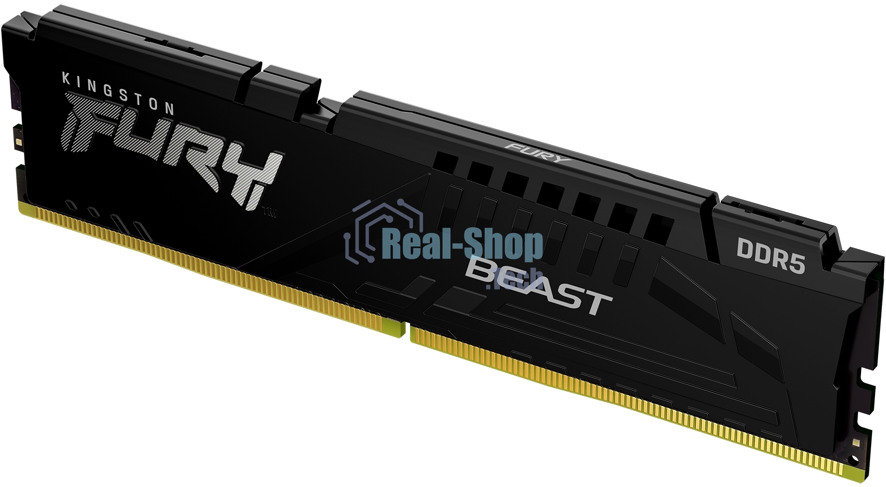 Оперативная память Kingston Fury Beast, DDR5, 32GB (1x32GB), 5600MHz, CL40, DIMM, с радиаторами, черный