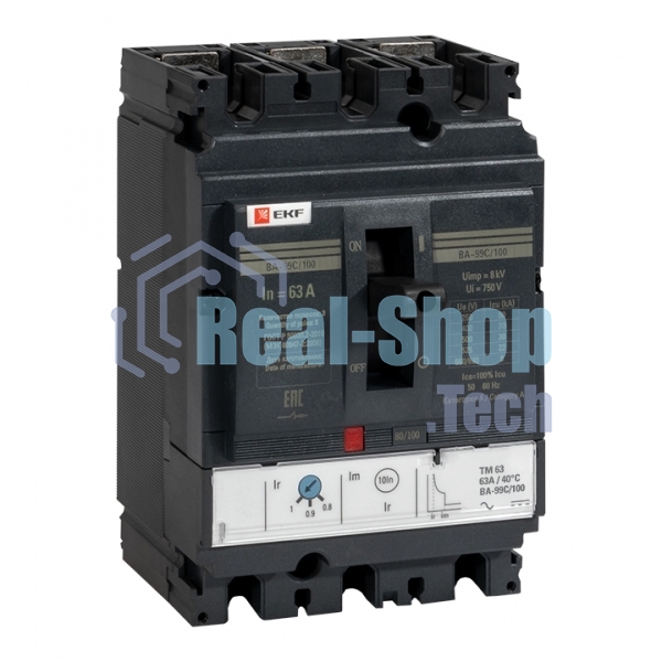 Выключатель автоматический EKF PROxima mccb99C-100-63 3п 100/63А 36кА ВА-99C Compact NS