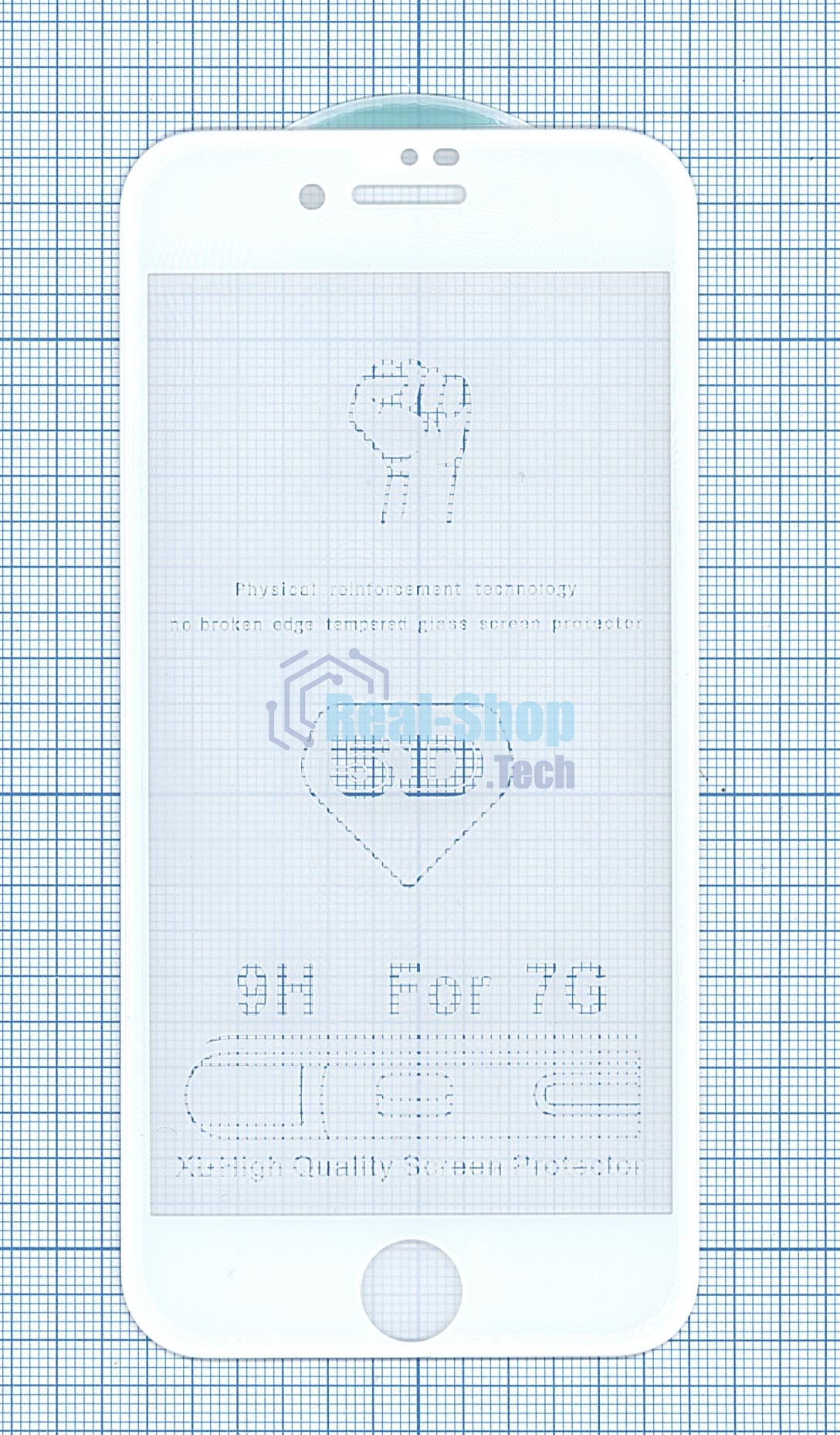 Защитное стекло 5D для Apple iPhone 7/8 белый