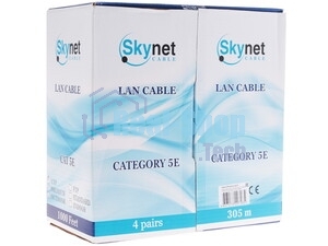 Кабель SkyNet Premium UTP outdoor 4x2x0,51 на тросу, медный, FLUKE TEST, кат.5e, однож., 305 м, на катушке, черный