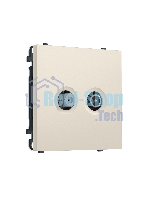 Комплект механизма розетки TV оконечной + SAT SIGMA Бежевый матовый 5-862MHz 3.5dB/950-2150MHz 3.8dB QUANT PRO (SP3333, PR217)