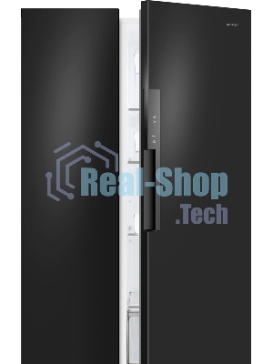 Холодильник Weissgauff WSBS 550 Built-in NoFrost Inverter черный двухкамерный 325/190л морозилка сбоку, No Frost, Side by Side