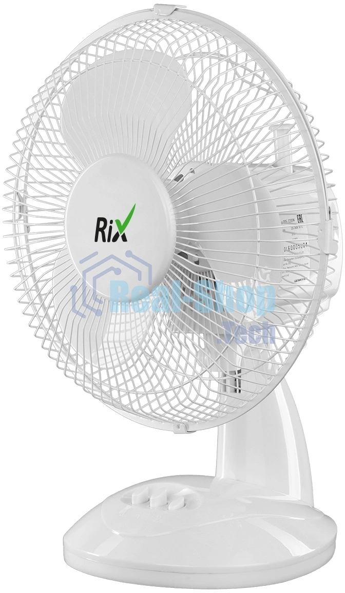 Вентилятор Rix RDF-2200W белый, настольный, 30 Вт, 2 скорости, 22 см
