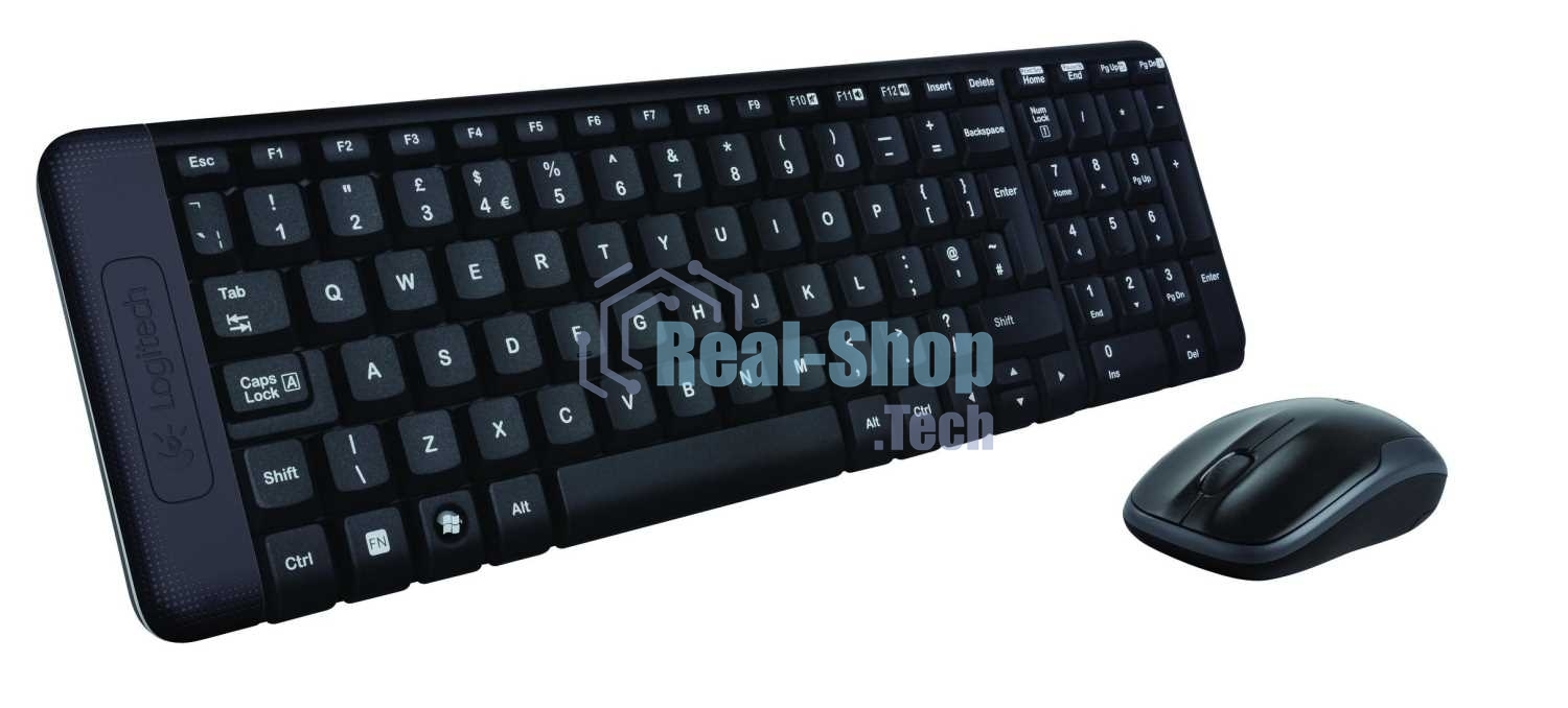 Комплект клавиатура + мышь Logitech MK220 клав:черный мышь:черный USB беспроводная