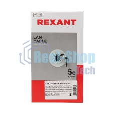 Кабель витая пара Rexant U/UTP, cat.5e, ZH нг(А)-HF, 4PR, 24AWG, внешний, черный, 305 м