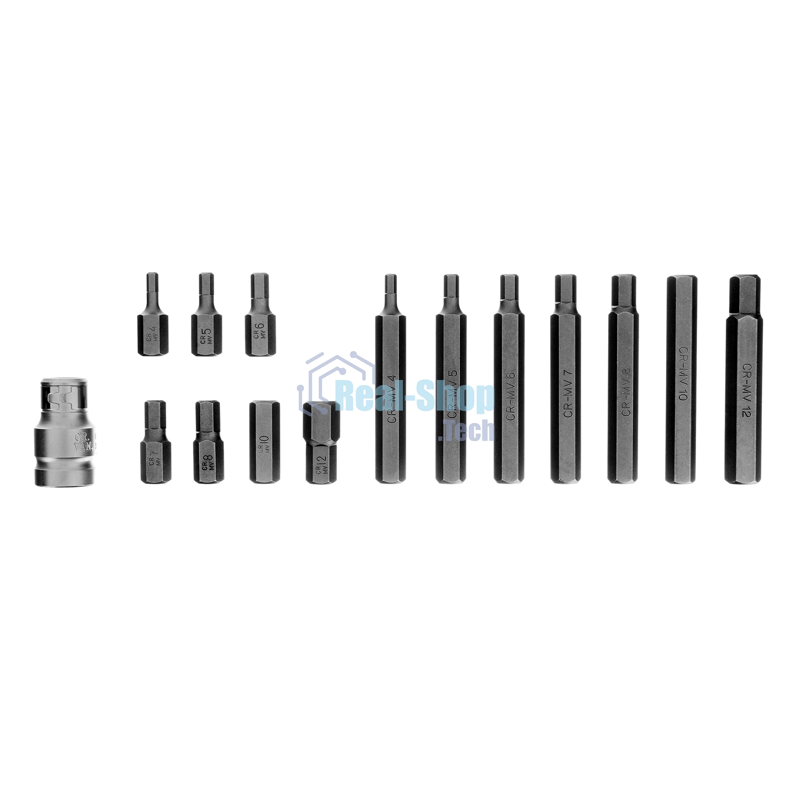 Набор бит Stels 11313 hex хвостовик-шестигранник 1/2'', crv, 10 мм, 15 предм.