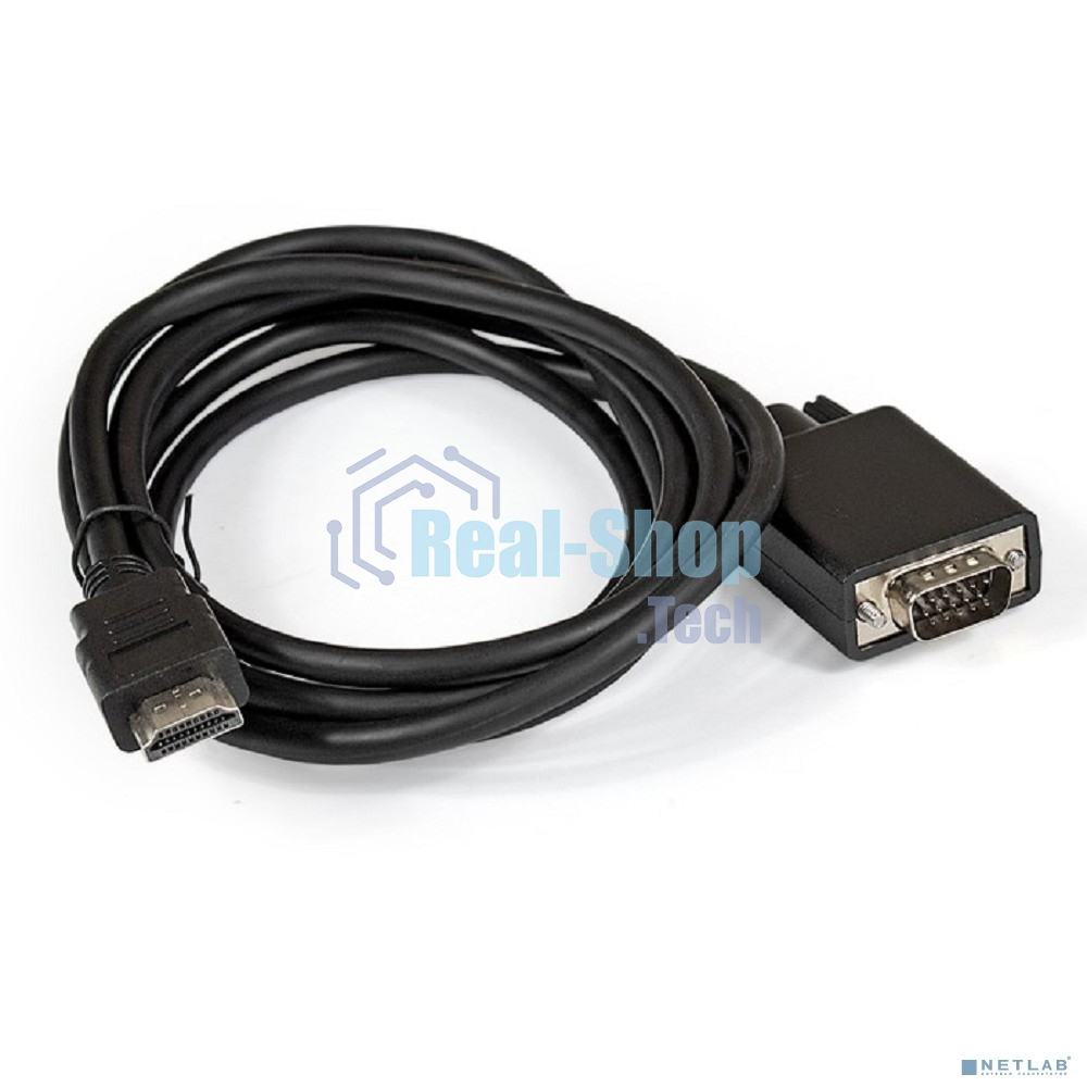 Кабель-переходник HDMI-VGA ExeGate EX-CC-HDMIM-VGAM-1.8 (19M/15M, 1,8м)