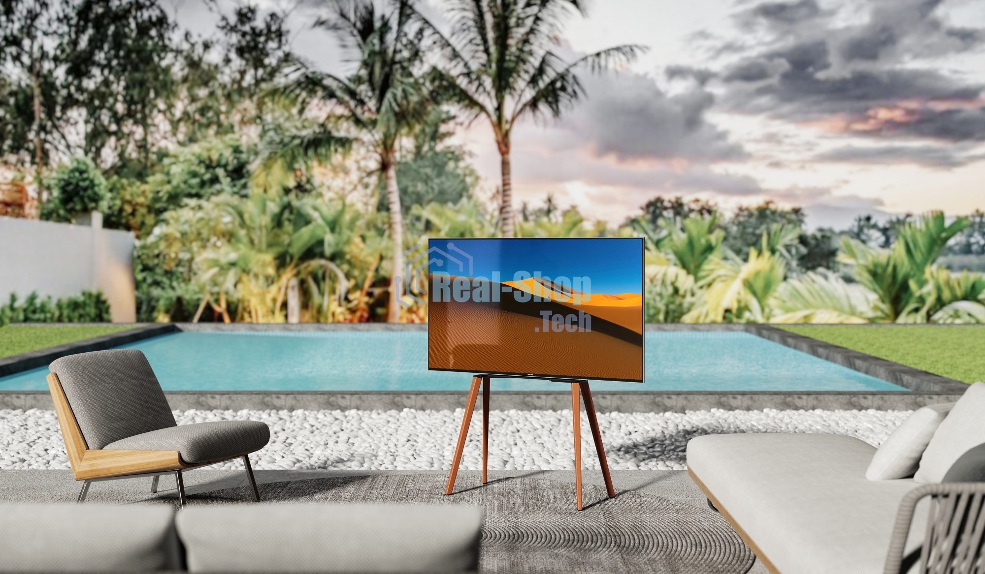 Подставка для телевизора Cactus CS-ST3644BKWN черный/орех 43