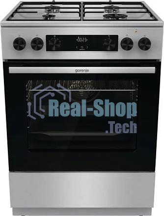 Плита комбинированная Gorenje GKS6C70XJ серый, конфорок 4 газовых, духовка 71 л, 60 см x 85 см x 60 см