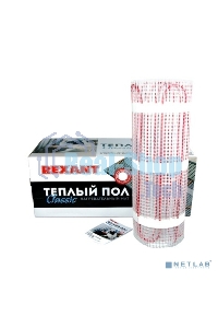 Теплый пол (нагревательный мат) Rexant Classic RNX -2,0-300 (площадь 2,0 м2 (0,5 х 4,0 м)),300 Вт, двухжильный с экраном