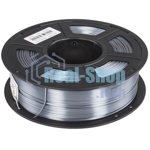 Филамент NVPrint Silk PLA+ Grey для 3D печати диаметр 1.75мм длина 330 метров масса 1 кг
