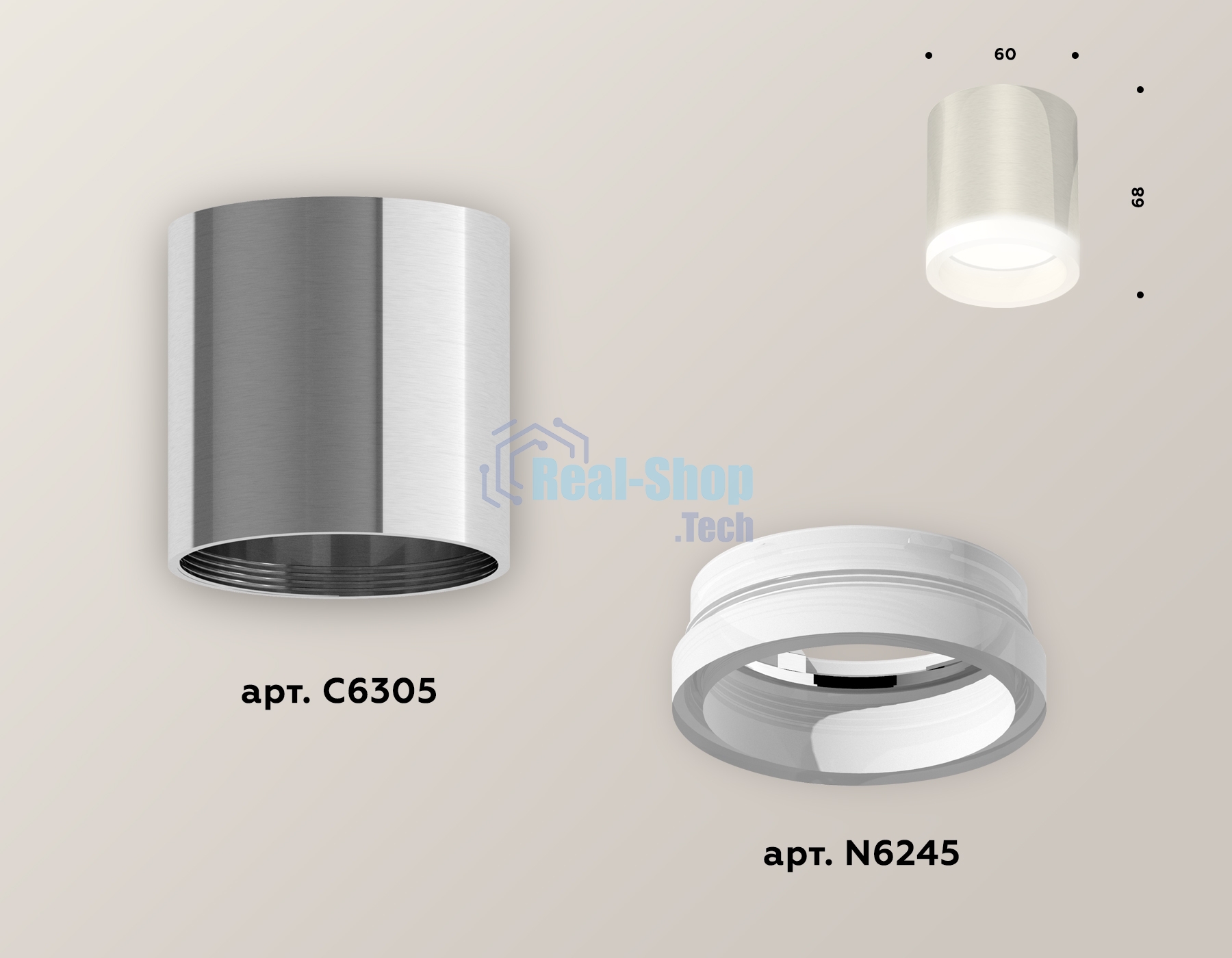 Светильник Ambrella Light XS6305020 PSL/FR серебро полированное/белый матовый MR16 GU5.3 (C6305, N6245)