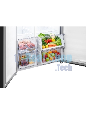 Холодильник Weissgauff WSBS 550 Built-in NoFrost Inverter черный двухкамерный 325/190л морозилка сбоку, No Frost, Side by Side