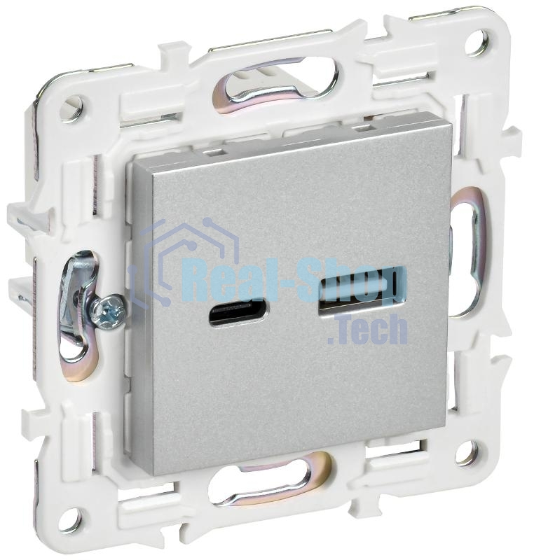 SKANDY Розетка USB A+C 3,1А SK-R14S серебряный  | SK-U22-D31-K23 | IEK