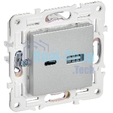 SKANDY Розетка USB A+C 3,1А SK-R14S серебряный  | SK-U22-D31-K23 | IEK