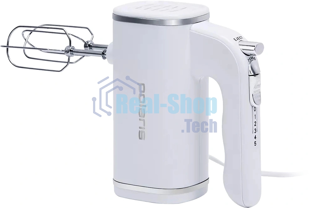 Миксер Polaris PHM 7021 белый/серебристый, ручной, 750 Вт, 5 скоростей