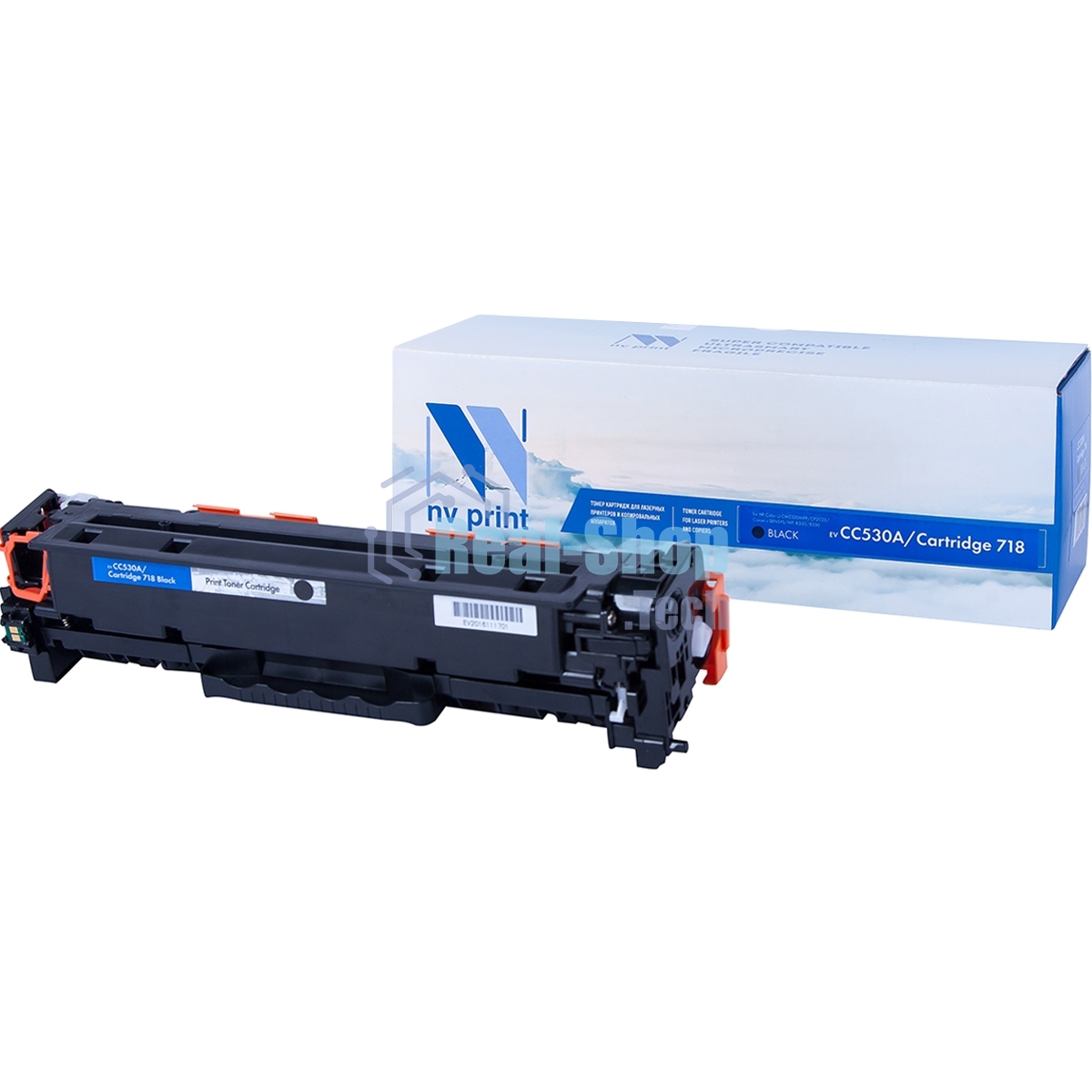 Картридж лазерный NVPrint совместимый HP CC530A/Canon 718 черный для LJ Color CP2025/Canon i-SENSYSLBP-7200C(3500k)