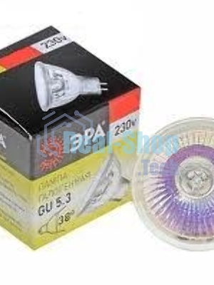 Лампа галогенная ЭРА GU5.3-JCDR (MR16) -35W-230V-Cl(10/200/6000)