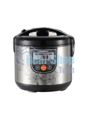 Мультиварка Centek CT-1498 (черный, сталь) 700Вт, 5.0л, 10 программ + 28 программ Мультишеф