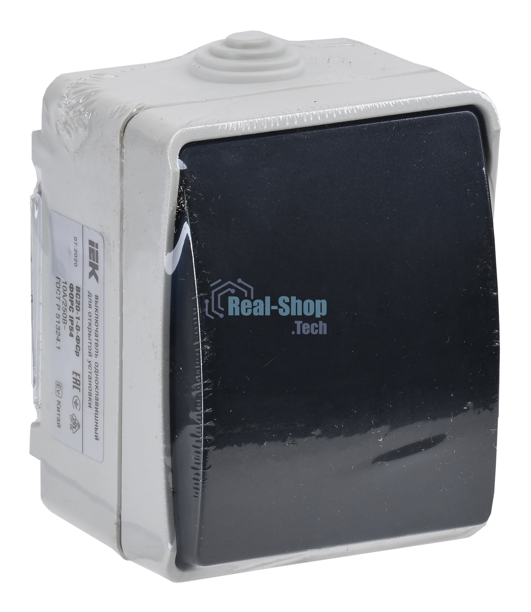 Выключатель 1-кл. ОП ФОРС 10А 250В IP54 ВС20-1-0-ФСр ИЭК EVS10-K03-10-54-DC