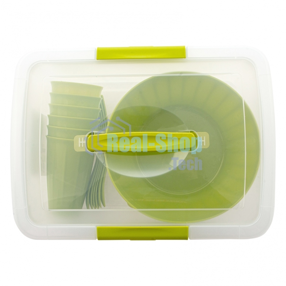 Набор для пикника на 6 персон, 20 предметов, контейнер 9 л в комплекте, Camping Palisad