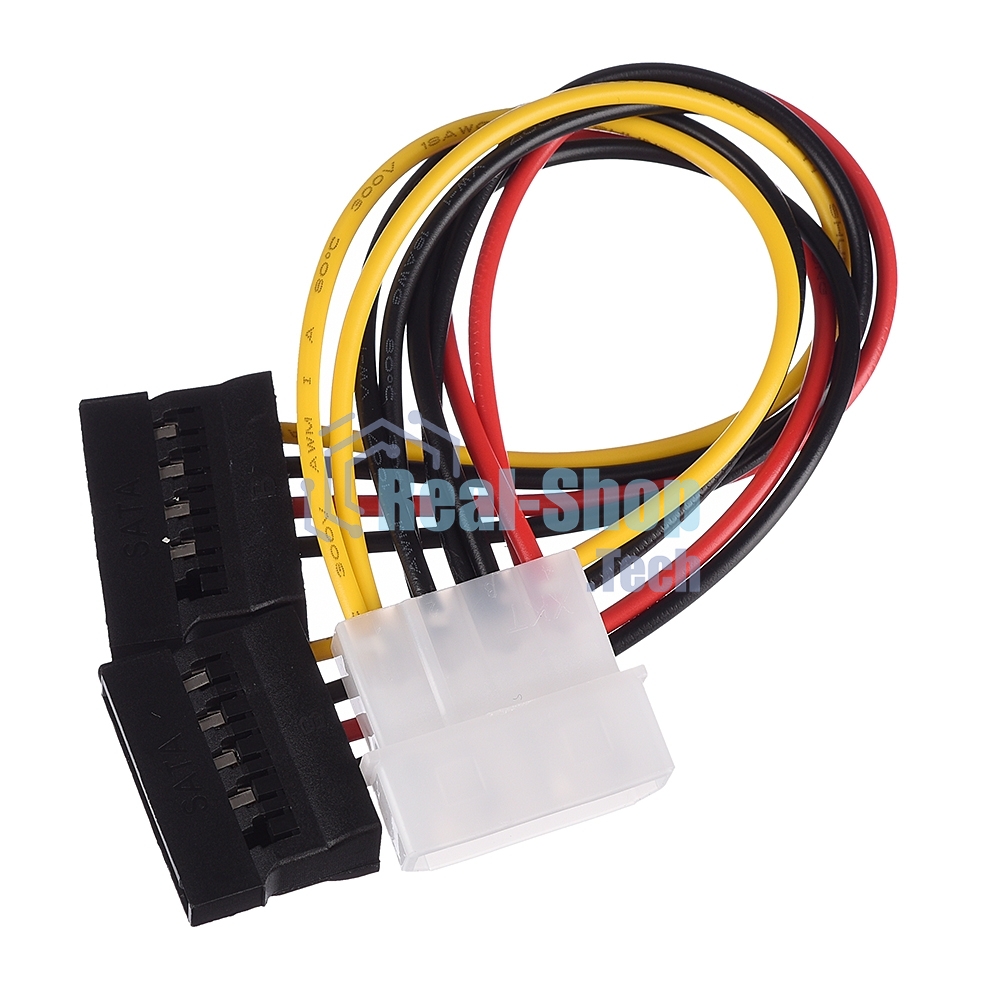 Кабель GoPower MOLEX (F)-2SATA (M) 0.2M 00-00027494