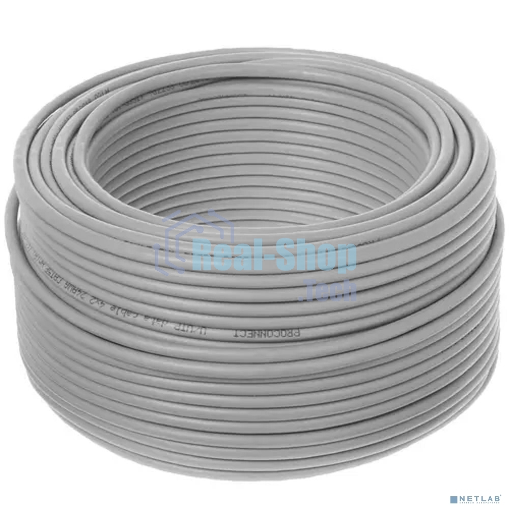Кабель UTP PROconnect 4PR 24AWG, CU (медь), CAT5E, 100 МГц, PVC, серый, бухта 50 м