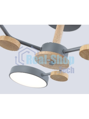 Светильник Ambrella light FL4856/3 GR/WD серый/дерево 54W 3000-6000K D660*170 (без ПДУ)