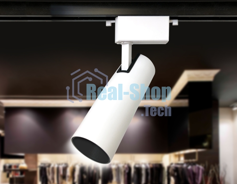 Трековый однофазный светодиодный светильник Ambrella light GL5851 WH/BK белый/черный LED 10W 4200K 24°