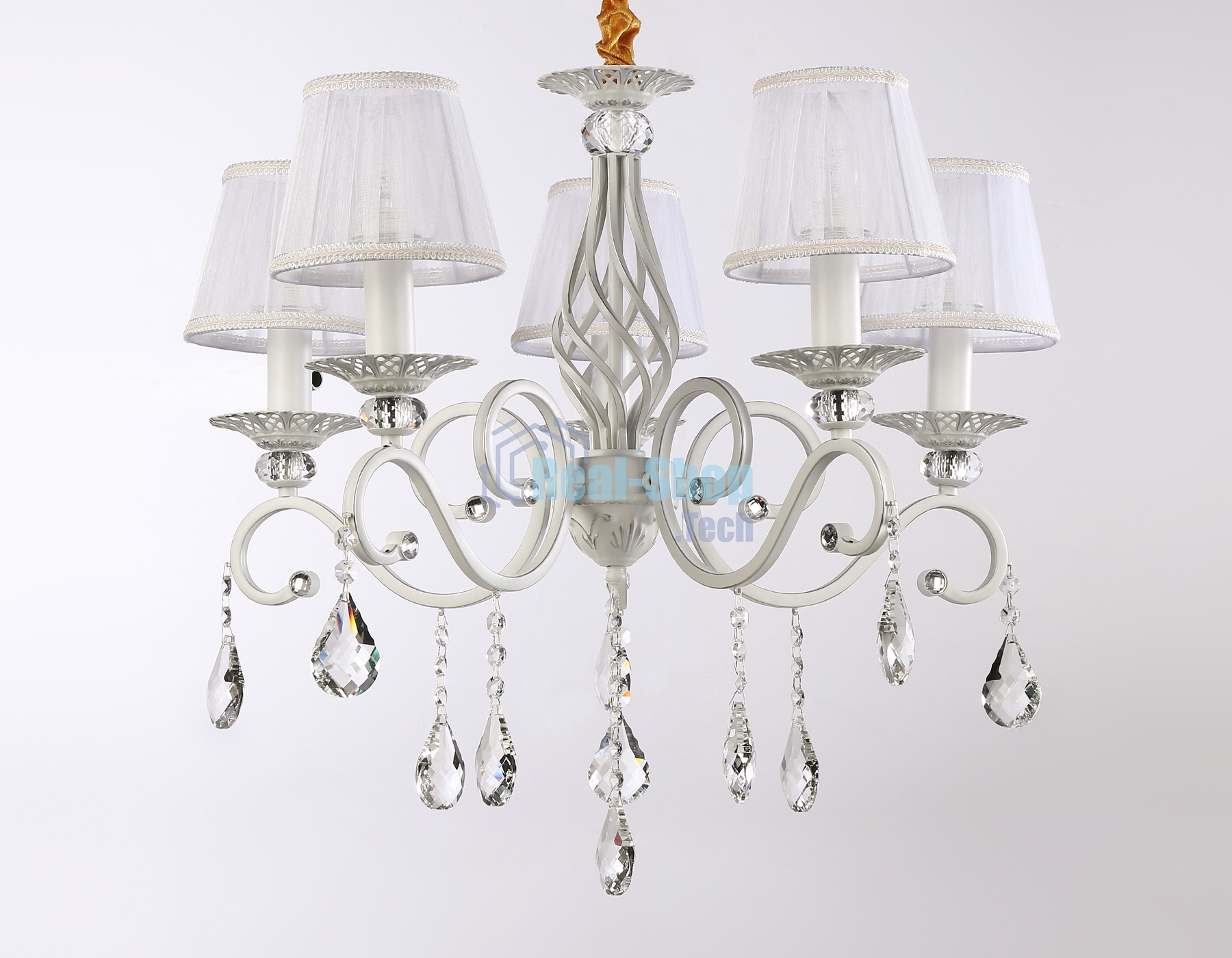 Светильник Ambrella light TR4547/5 WH/SL белый/серебро E14/5 max 40W D565*500