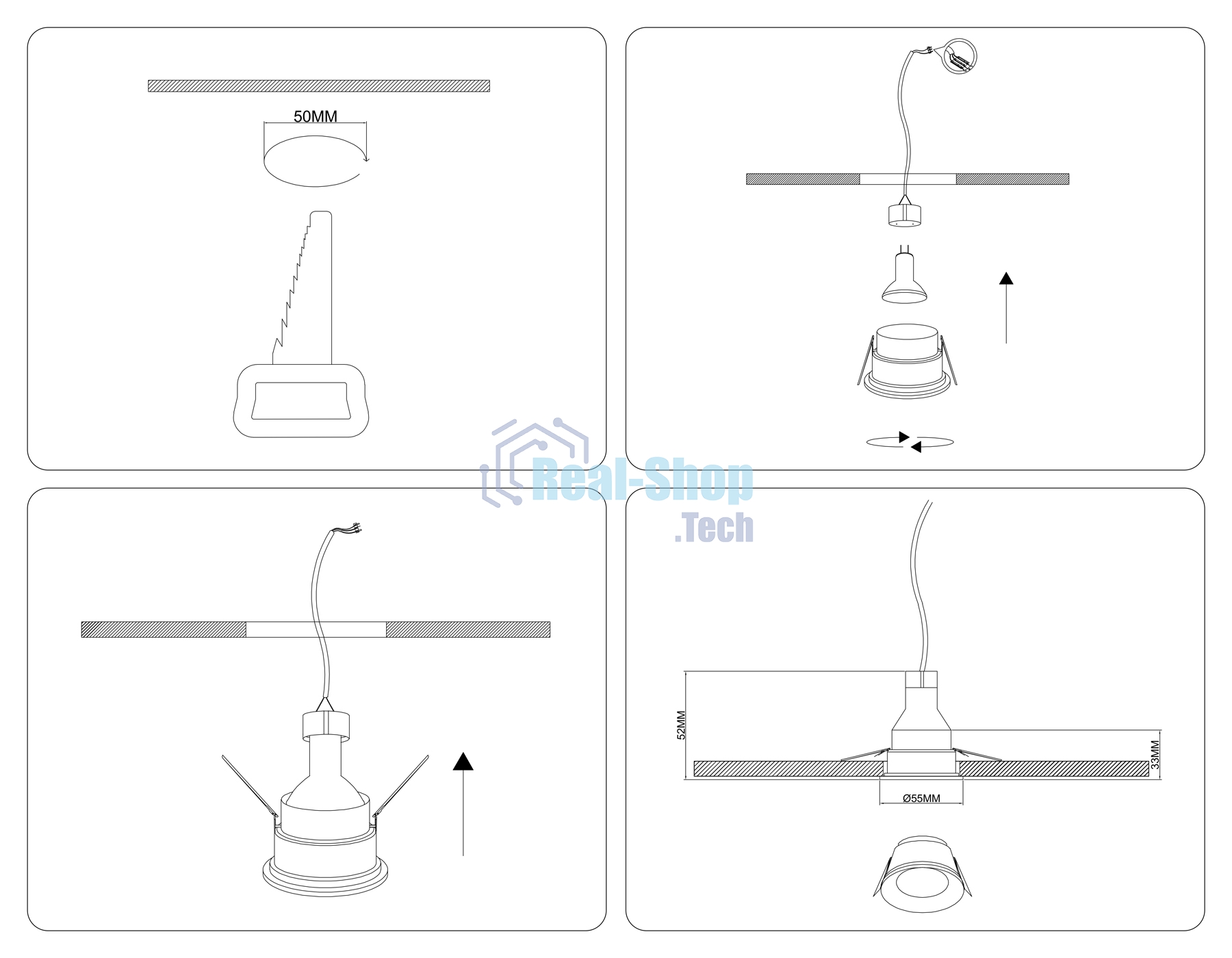 TS51813 WH белый MR11 GU5.3 D55*33