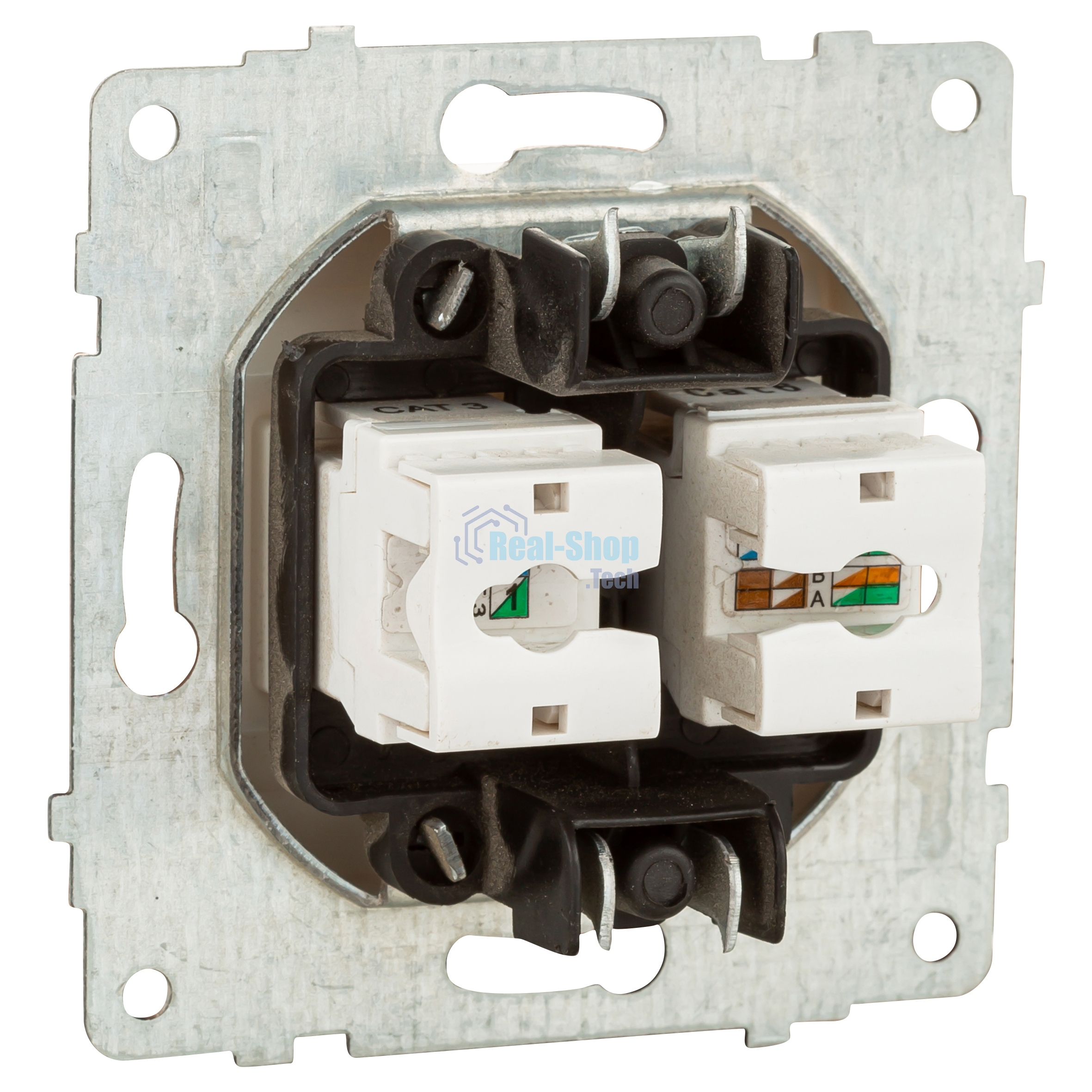 Ovivo Механизм роз. комп. 2-местн. (RJ45 CAT6), крем, 600-000302-230